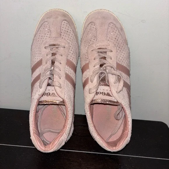 Gola Harrier | Women's US 9 EU 39-40 | Pink Suede Rose Gold Sneakers - Picture 5 of 11